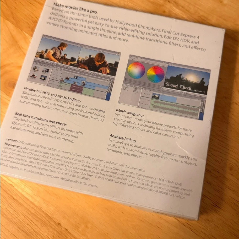 Final Cut Express 4 Video Editing Software NWT